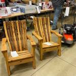 Photo Christi Baron
Donations of all kinds can be found at the QVSA. Many talented locals go all out and create special items just for this occasion. Darren Sackett created these chairs as well as a number of other items.