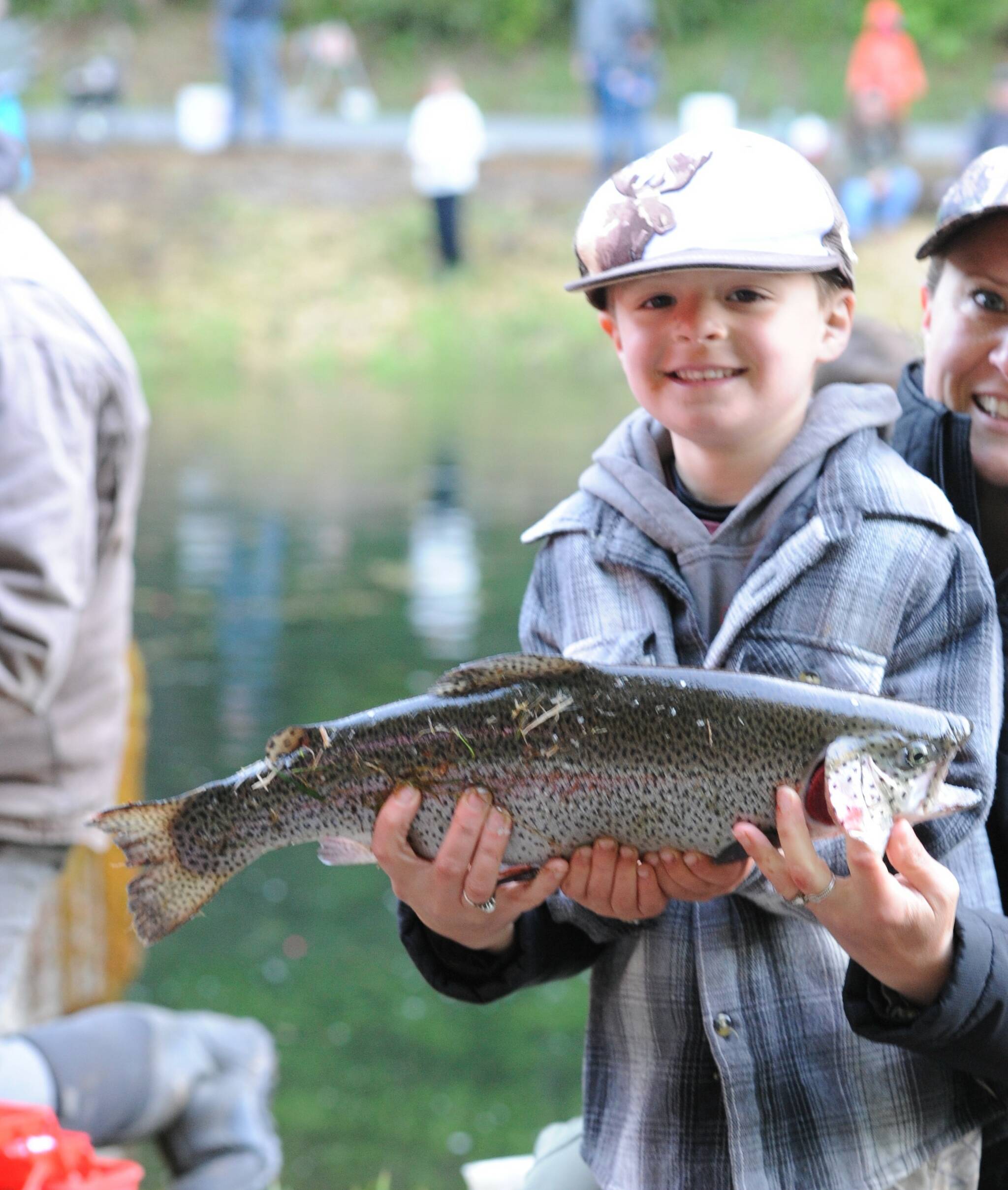 Brody Thomas, age 4, needed extra hands holding this lunker.