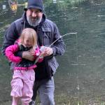 Submitted photo
When you catch your first fish ever, an assist from dad, Rory, to get it on the bank is legal! Revvyn was elated with the event.