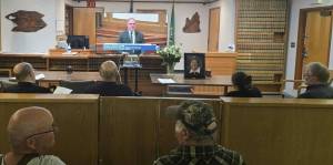 Submitted photo
Rio Jaime, Vice-Chairman of the Quileute Tribal Council offered the Invocation at the Memorial ceremony for Justice Susan Owens, held May 8 in Olympia. The ceremony was live streamed into the same courtroom she presided over in Forks prior to her time on the Washington State Supreme Court (2000-2024).