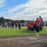 Top, Cameron Campbell throws the first pitch to Liam Coburn at the annual Kenny Church Memorial Tournament held May 31 and June 1. Saturday was a little chilly, but Sunday saw some sun. 
Middle, the As came out on top in the boys teams.
Bottom, the Bandits were victorious for the girls teams.
Submitted photos