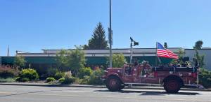 Q. How many generations have ridden on the firetruck at the end of the school year?
A. A bunch …On Monday, June 9, this group took a spin through town on the 1939 Holabird firetruck.