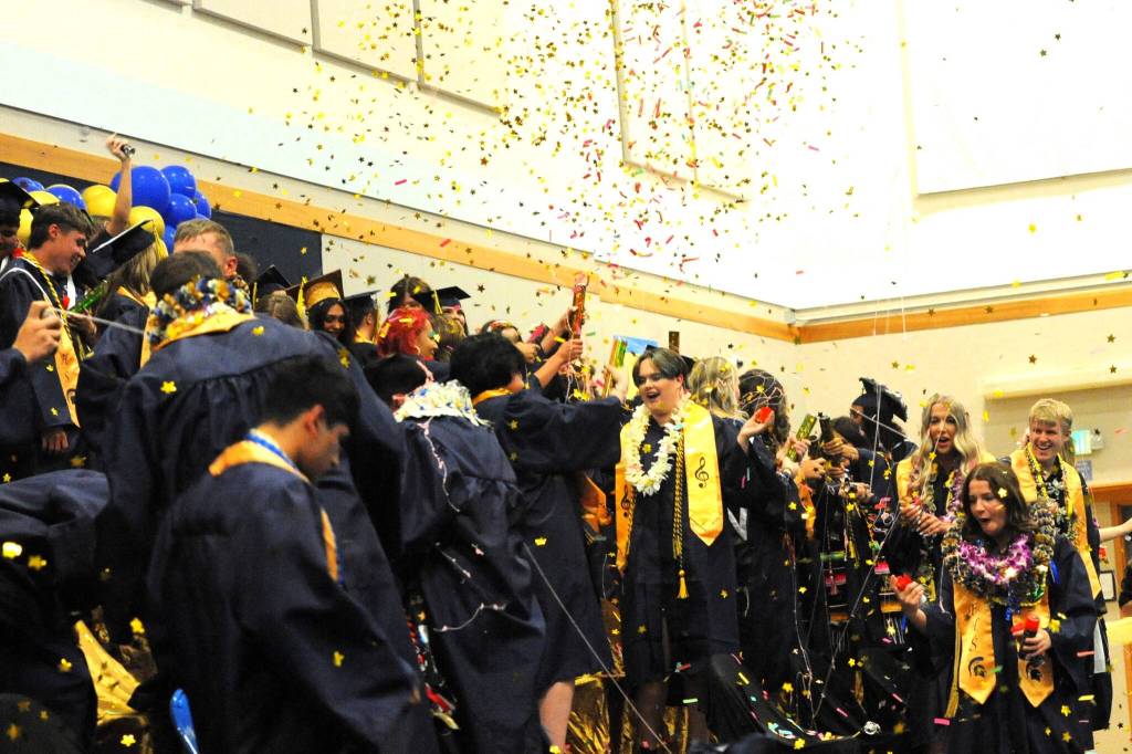 Photo by Lonnie Archibald
The Forks High School class of 2025 began their celebration at the conclusion of the Commencement Ceremony.