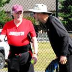 Photo by Lonnie Archibald
John Doherty (left) and Bert Paul were having a good time during the 5th annual Paddle Battle in Forks. The Pickleball Tourney held Saturday at Tillicum Park was sponsored by West End Thunder.