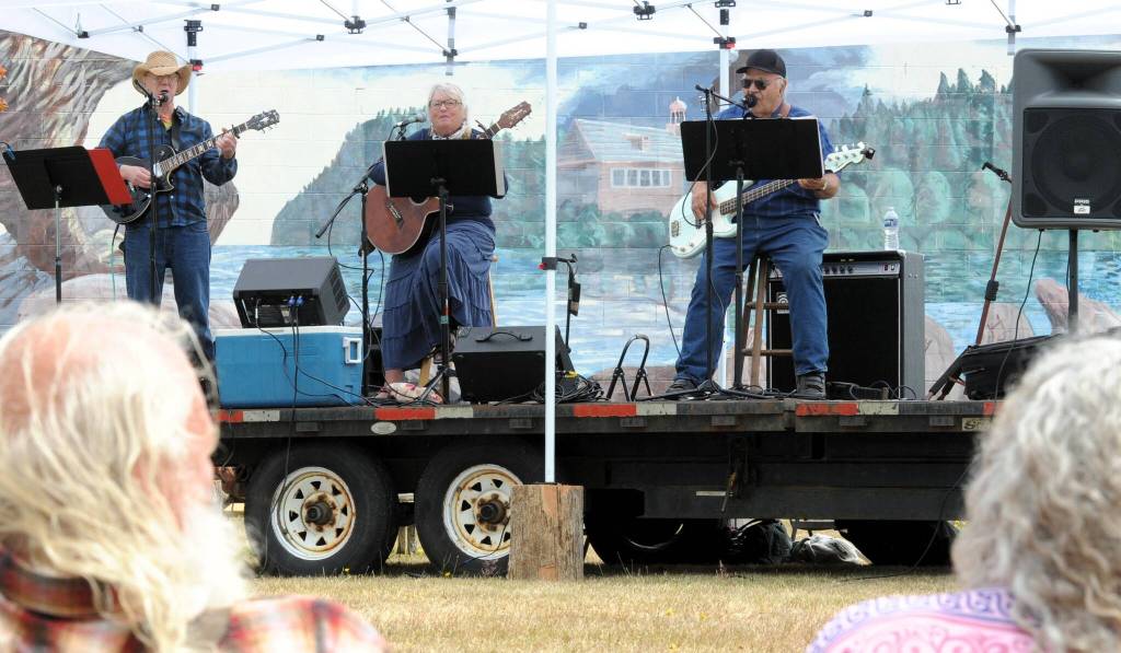Boot Hill Express, Ken Lambert, Sally Milici, and Dave Lenahan, performed a mix of country, blues, and rock n roll on Saturday afternoon on top of the hill in Clallam Bay.