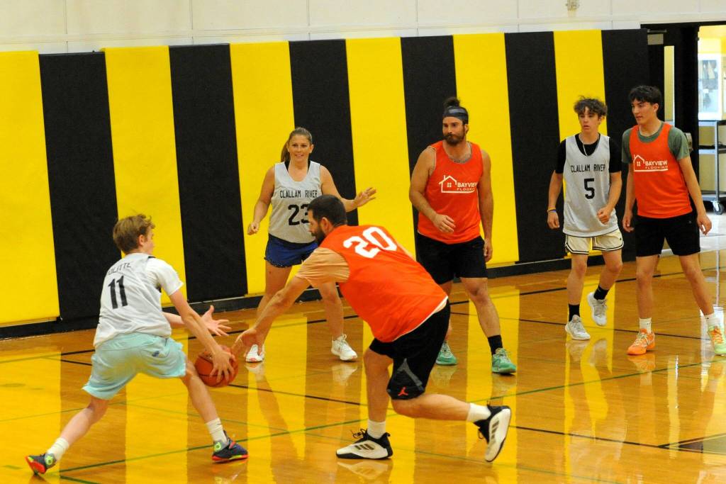 The Clallam River team competed against Bayview Flooring Saturday during the 2nd annual 3 on 3 basketball tournament held in the Clallam Bay High School Gym. Ten teams participated.