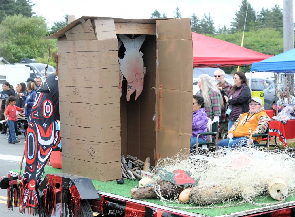 The Quileute Enterprises entry was complete with gill net, smoke house, and salmon.