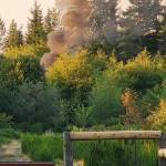 Black smoke alerted people nearby that a fire was burning in the vegetation. 
Photo Heather Sky Gaddy