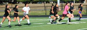 The Forks soccer team which recently defeated Hoquiam 5 to 0, held practice at Spartan Stadium Thursday. 
Photo by Lonnie Archibald