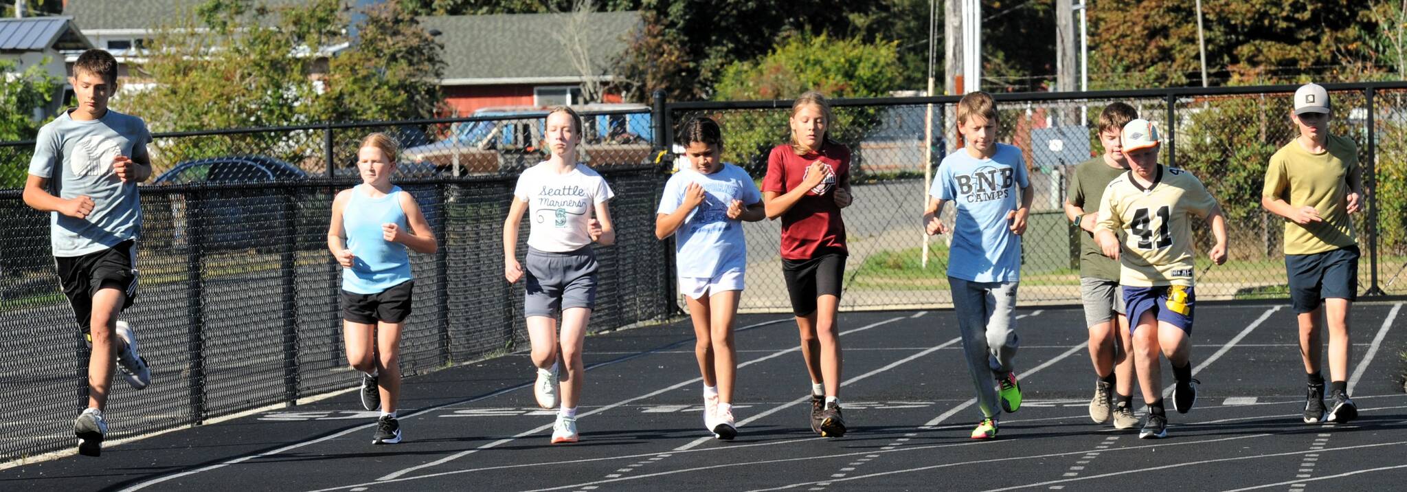 The Spartan cross country team ran through time trials at the Spartan Stadium track Thursday afternoon. 
Photo by Lonnie Archibald
