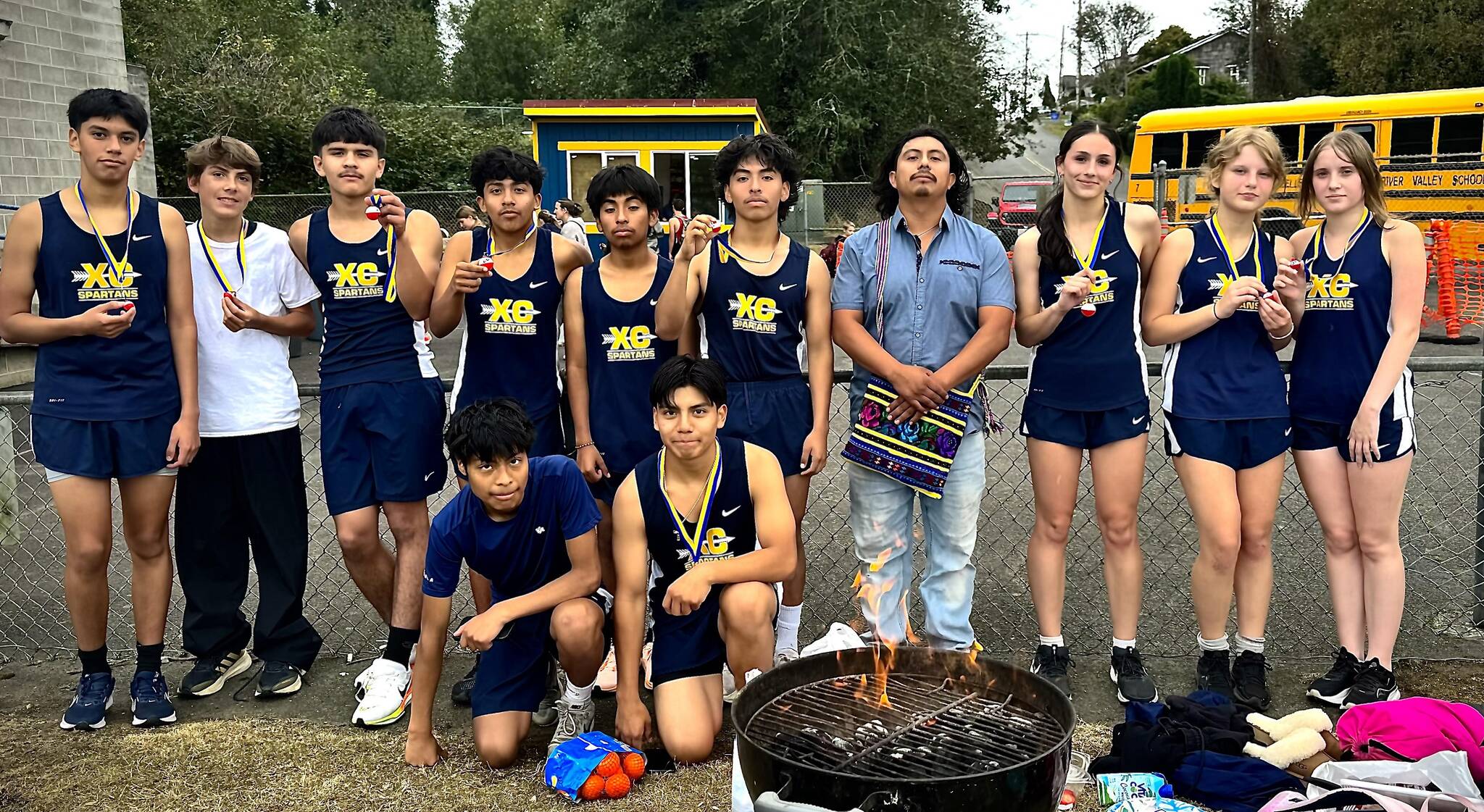 The Forks Spartan cross-country team is up and running under new Head Coach Hugo Lucas, and their season is off to a great start! Traveling to Ilwaco on Oct. 9, the Spartans faced seven other schools and brought home first place for the boys team. Leading the way were Luis Ornelas (5th), Orlando Camacho (6th), Yosgart Gonzalez (12th), Darniel Garcia-Lopez (17th), and Jesse Watson (22nd) for a team total of 62 points to secure the top spot. On the girls side, Lizzie Morrison paced the Spartan ladies with a strong 8th-place finish in a field of 19 runners. In all, 55 boys and 19 girls competed. The team enjoyed a BBQ after the meet. Submitted photo