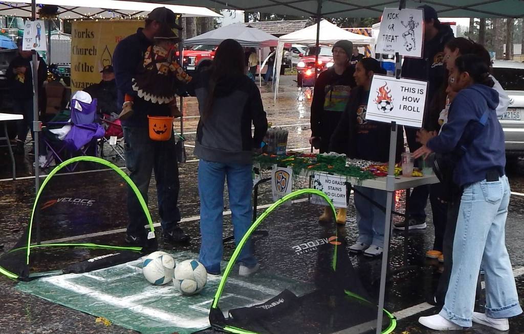 It was kick or treat at the Forks high school girls soccer station.