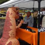 Who says short arms are a problem? This T-Rex was having no problem going for the treats at the Dahlgren Logging station.
