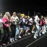 Photos by Lonnie Archibald
With a little help from their friends, the Forks student body rooters came out of the stands to cheer with the Spartan cheerleaders during the Forks vs Napavine game played at Spartan Stadium on Oct 30.