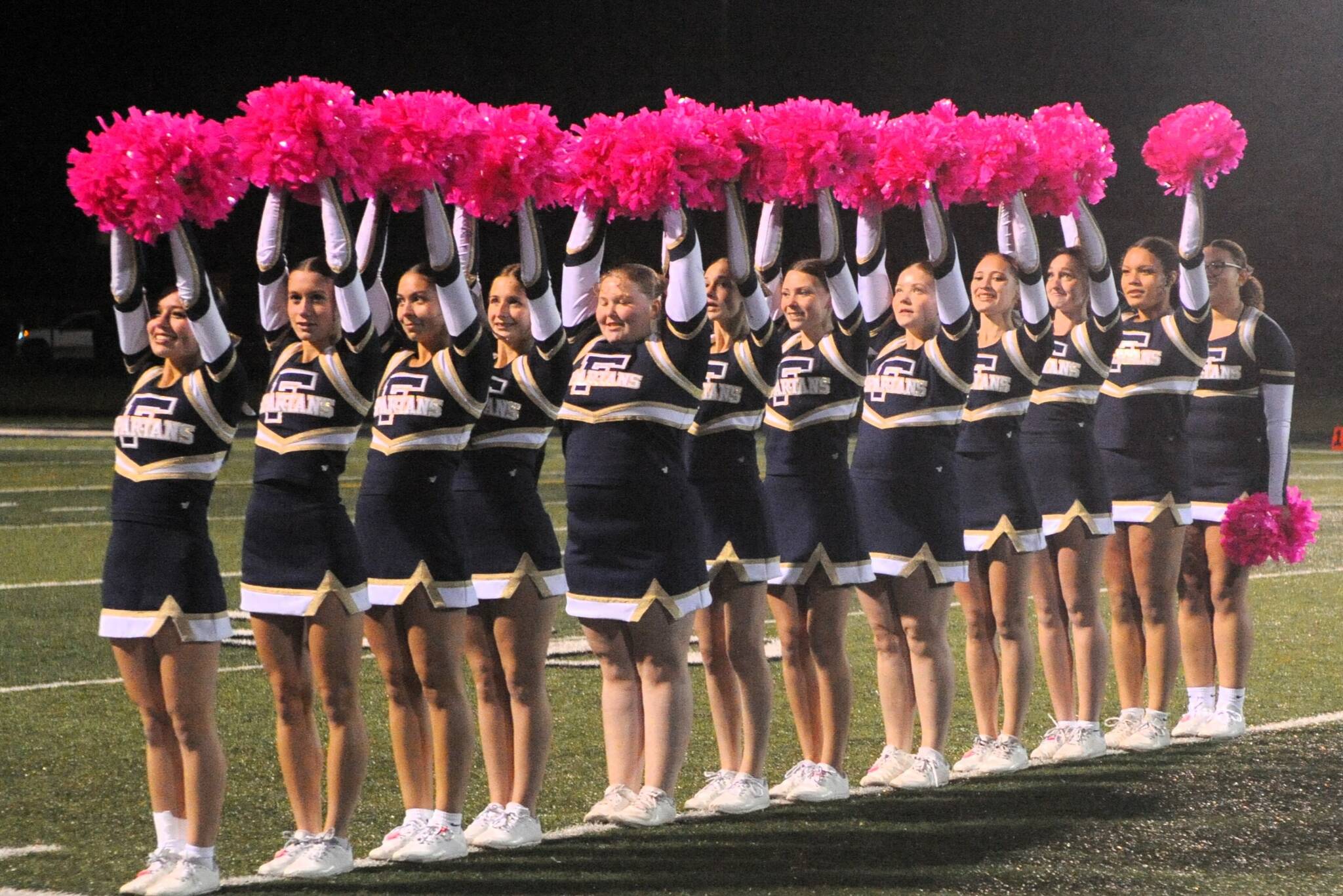 The Spartan cheerleaders did a great job this year, cheering on the team. They perform during the Forks vs Napavine football game at Spartan Stadium. The last home game.