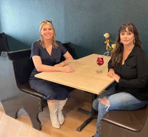 A perk …of planning a restaurant is sampling the menu …Here Rachel tries out a Lychee Mint mocktail and Felicia is sampling a Cherry Hybiscus mocktail. Photos Christi Baron
