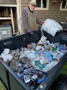 Randy Mesenbrink shared, I picked up this trailer full of litter today along Bogachiel Way, from Evergreen Loop down to the River Inn B & B. Disgusting, it is all just, out the window litter.