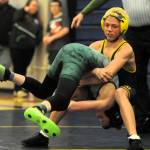 Spartan Aiden Ungs-House defeated his Port Angeles opponent as House demonstrated complete control here on the mat. Here at Spartan Gym.