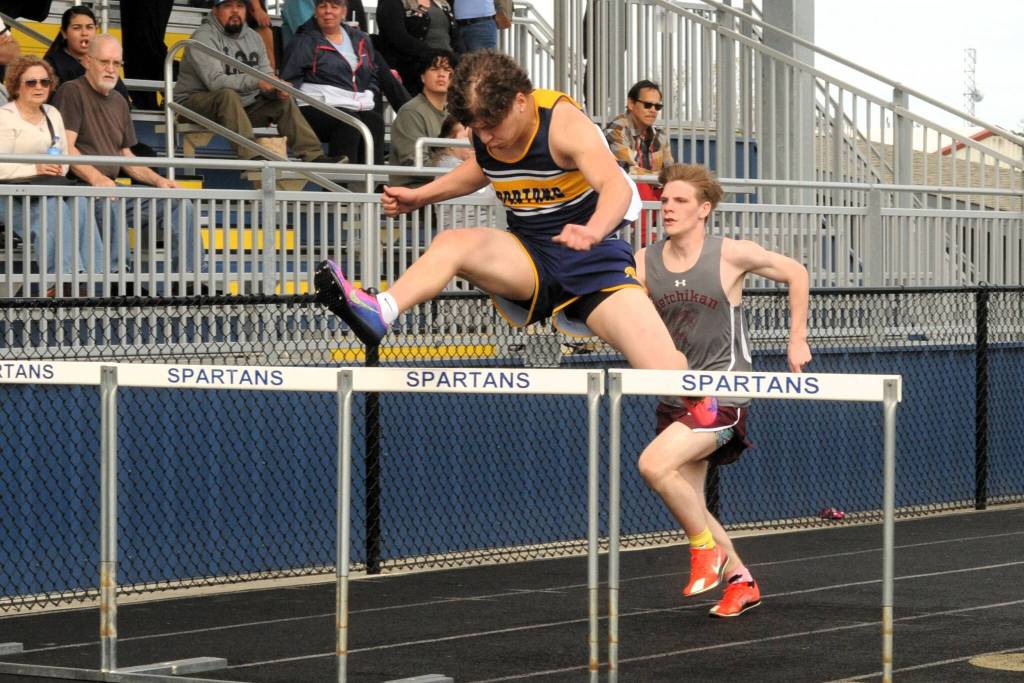 Spartan Adon Arellano competed in the hurdles.