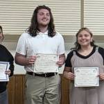 Left: Selected as Students of the Year, pictured are Amari Penn, Trentston Pope, and Zoey Garcia-Vasquez, with Chuck Jenning, Forks Elks. These students received a certificate and gift card in recognition of their accomplishments.