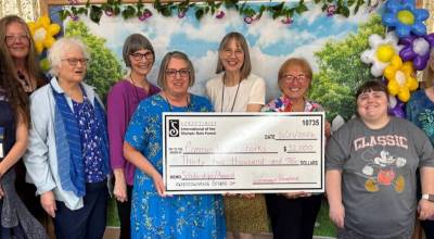 Submitted photos
Soroptimist International of the Olympic Rain Forest awarded $32,000 in awards and scholarships at their annual awards night on May 21, 2026. Pictured with the check are SIORF members Heather Sky, Christine Wasankari, Mary Anne Earley, Cindy Mesenbrink, Cathy Johnson, Rosemary Sternbeck, Sharla Fraker, Sarah Galipeau, and Laura Farrell.