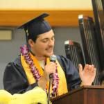 Salutatorian Trenston Pope makes a point during his graduation speech.