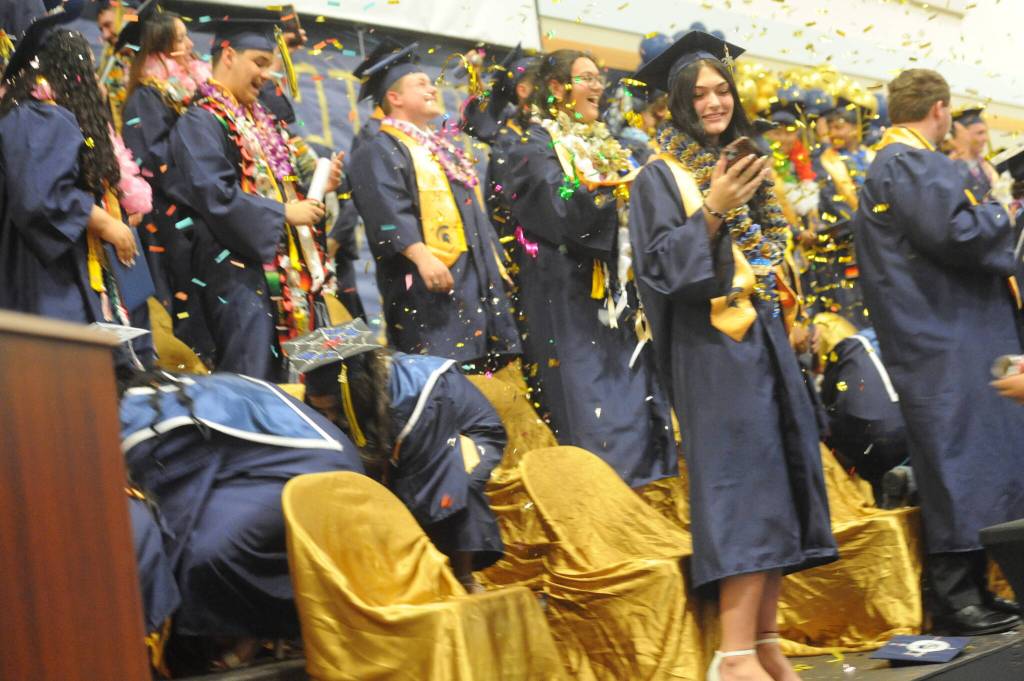 The Forks High School class of 2026 began to celebrate at the conclusion of the Commencement Ceremony.