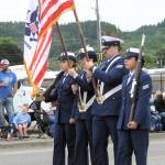 Members from the Coast Guard Station Quillayute River served as the color guard for the parade. Photo Lonnie Archibald