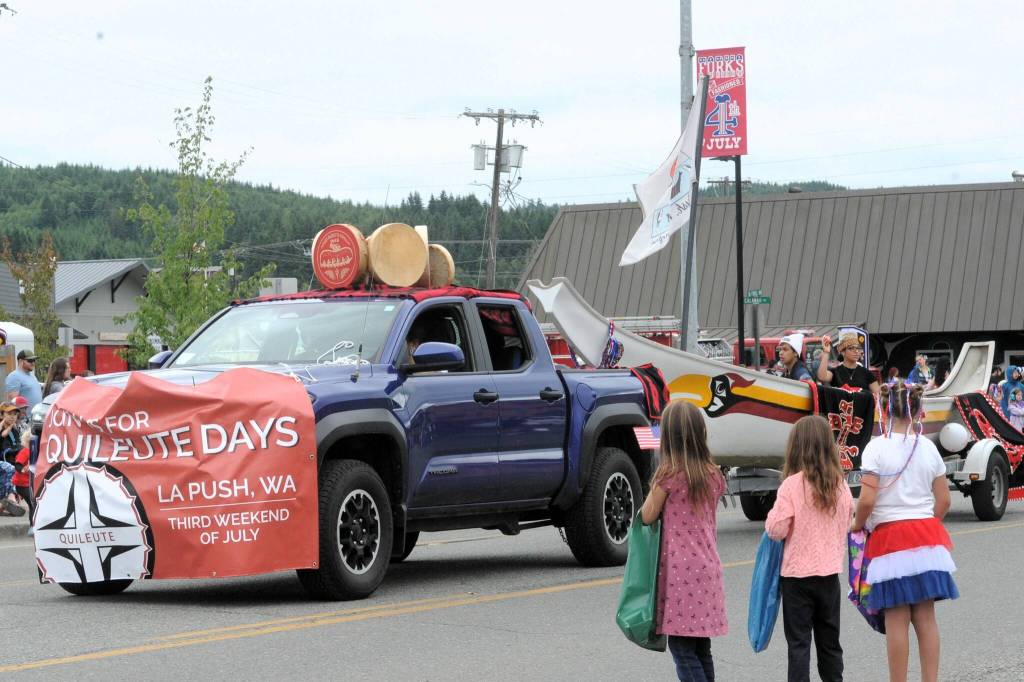 Quileute Days was one of many Festival entries in the parade on Saturday. A reminder: Quileute Days will take place July 17-19 with many traditional activities and some new ones too!