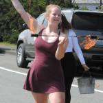 Rainee Signor was playing with fire as she twirled her flame-lit baton.