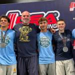 Logan Ramsey, Kade Highfield, Coach Trevor Highfield, Kingston Steffen, Kolton Cornish, and Conner Roberts.