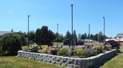 Photo Christi Baron
Bathed in Mondays sunshine, the Memorial Garden and Gold Star Highway Marker stand beside the Gold Star Families Memorial Monument at the Forks Transit Center. Dedicated in July 2025, the project has since earned first-place honors for Community Beautification at both the Washington state level and the Pacific Region, which includes 11 western states.